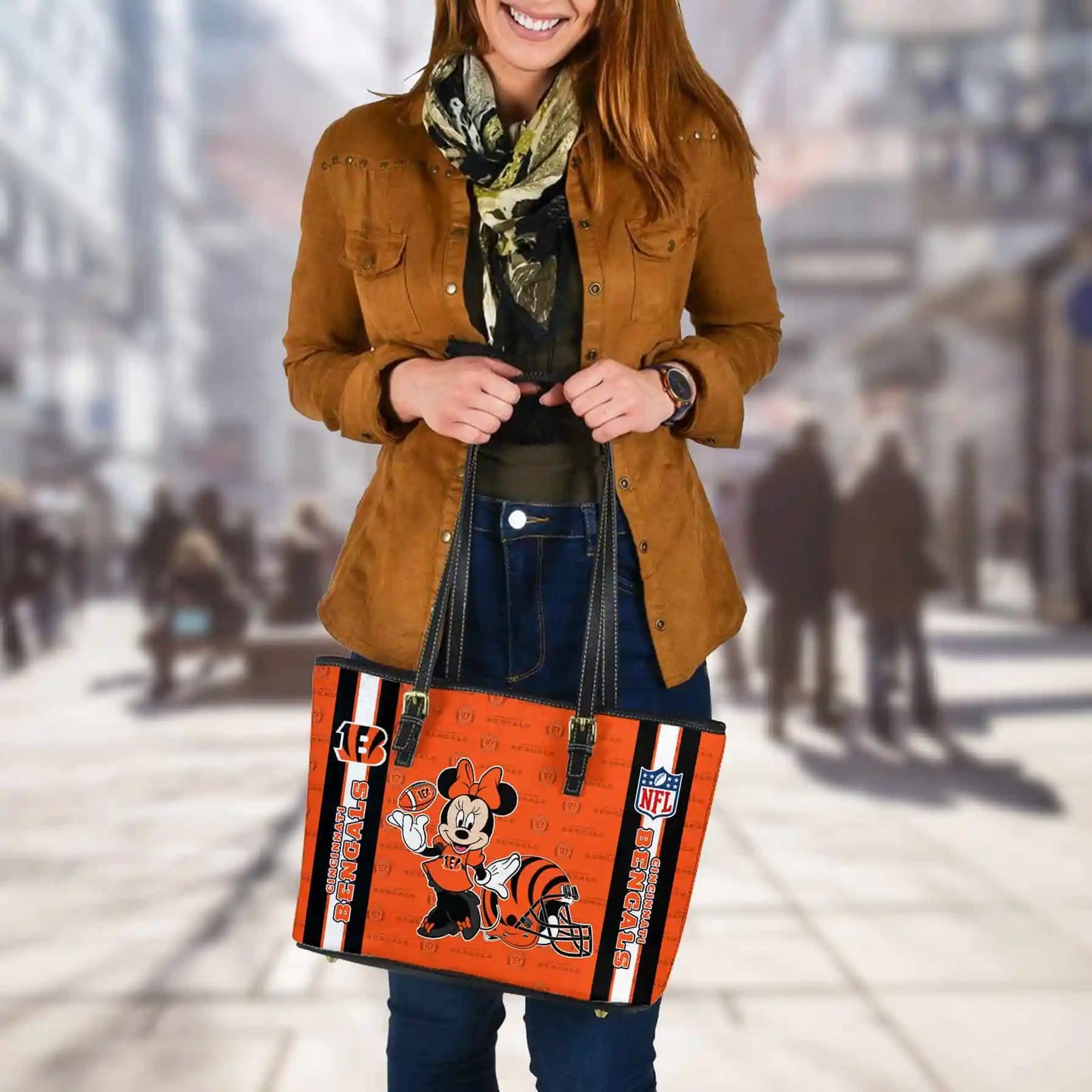 Cincinnati Bengals Women Leather Tote Hand Bag BB17