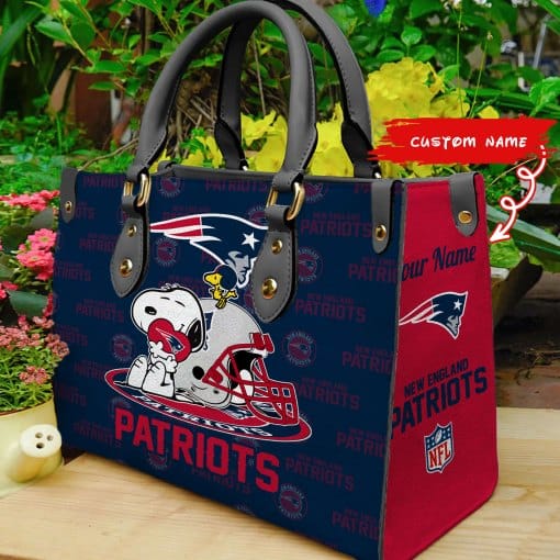 New England Patriots Personalized Leather Hand Bag BB154