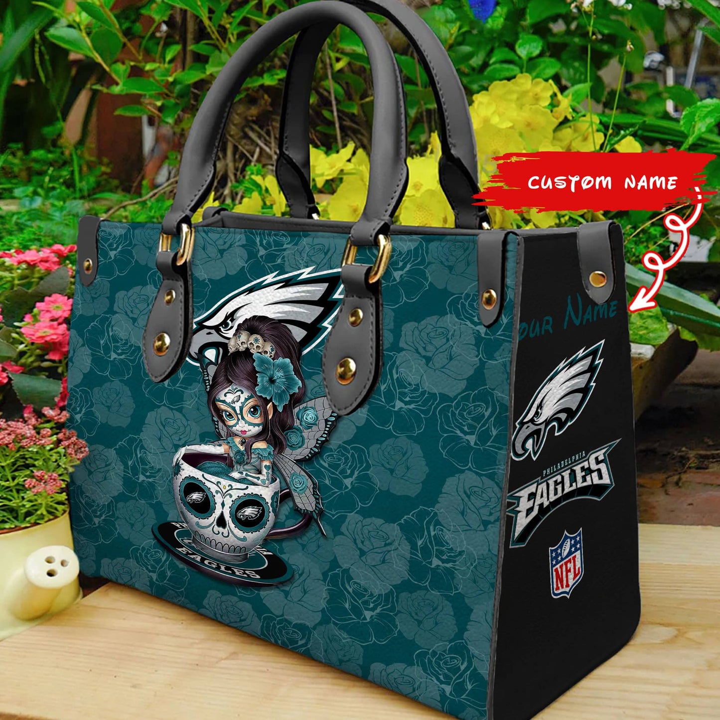 Philadelphia Eagles Personalized Leather Hand Bag BB73