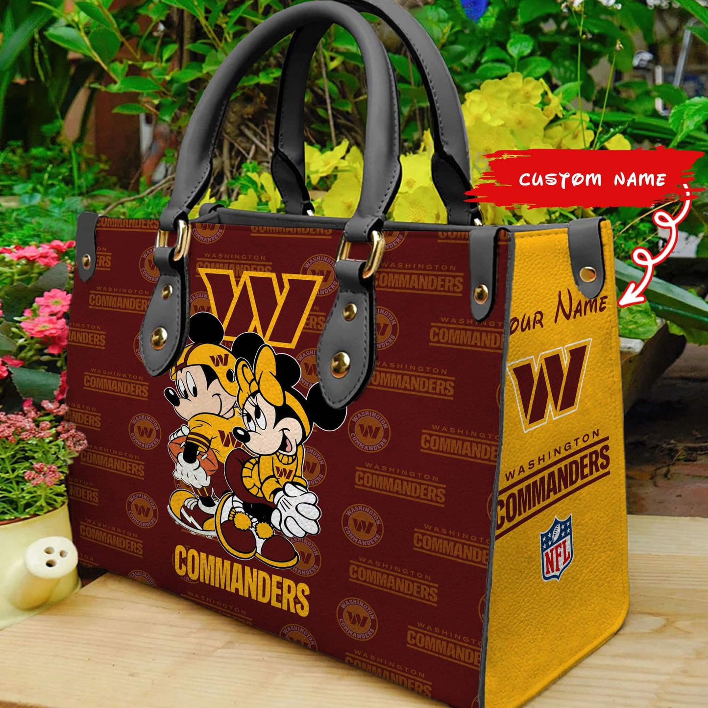 Washington Commanders Personalized Leather Hand Bag BB111