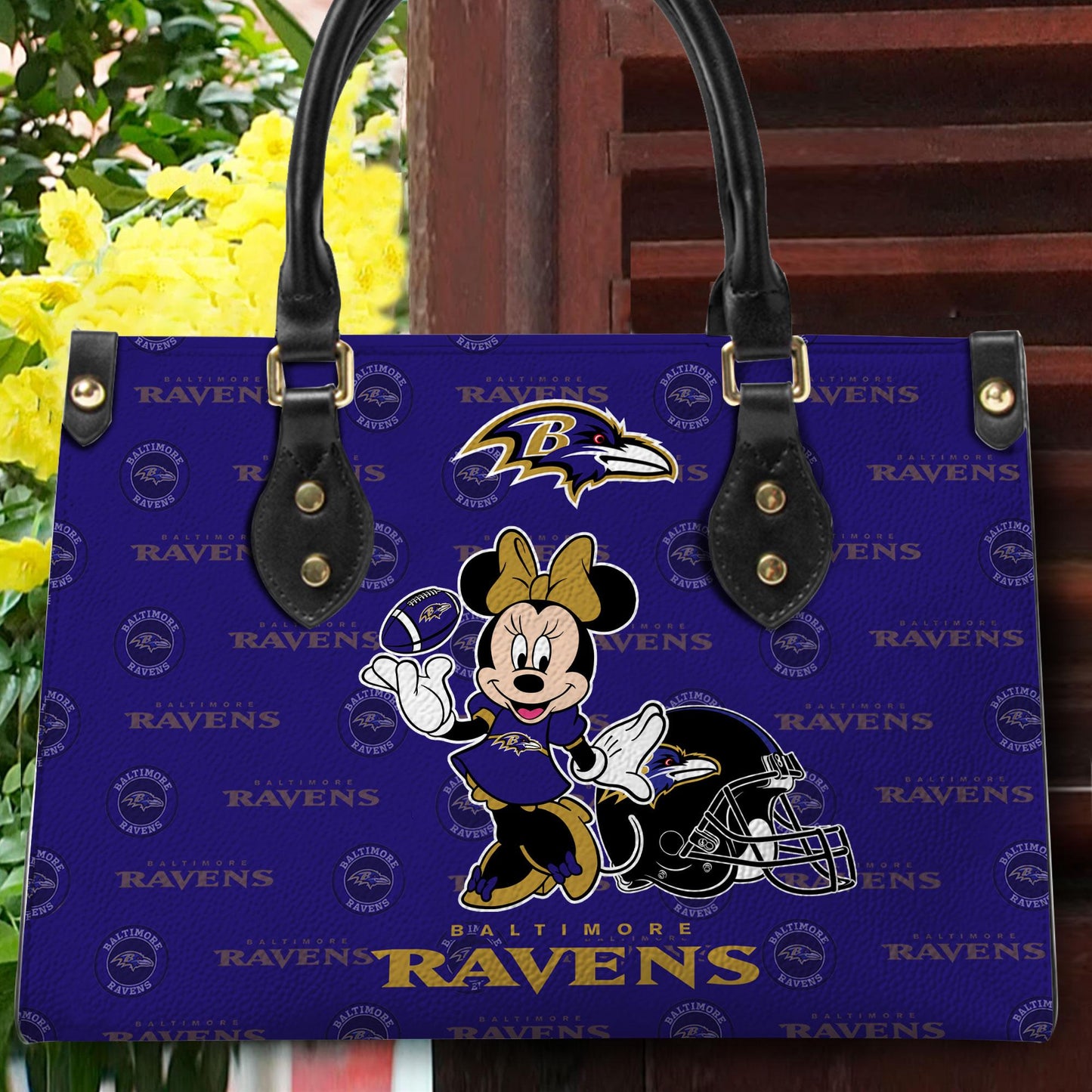 Baltimore Ravens Personalized Leather Hand Bag BB404