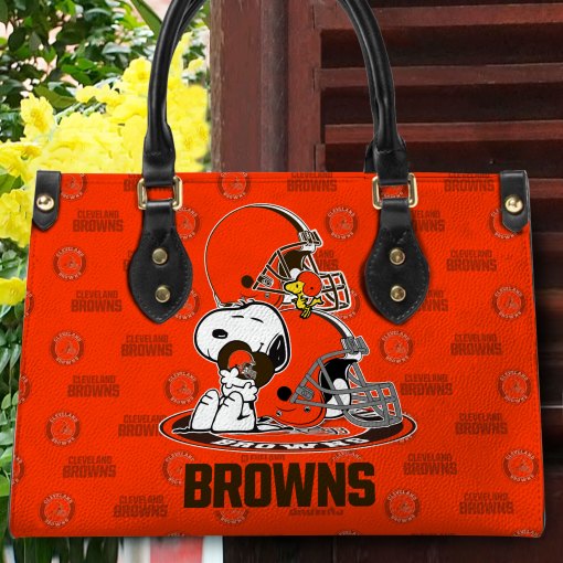 Cleveland Browns Personalized Leather Hand Bag BB140