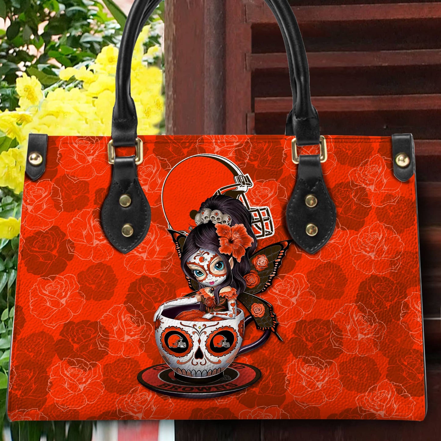 Cleveland Browns Personalized Leather Hand Bag BB55