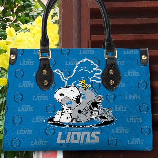 Detroit Lions Personalized Leather Hand Bag BB143