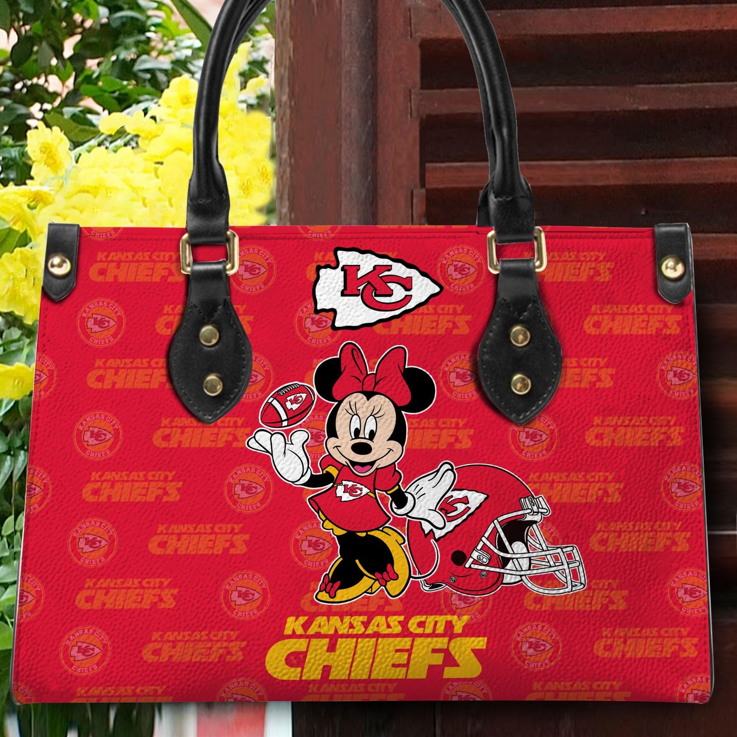 Kansas City Chiefs Personalized Leather Hand Bag BB391