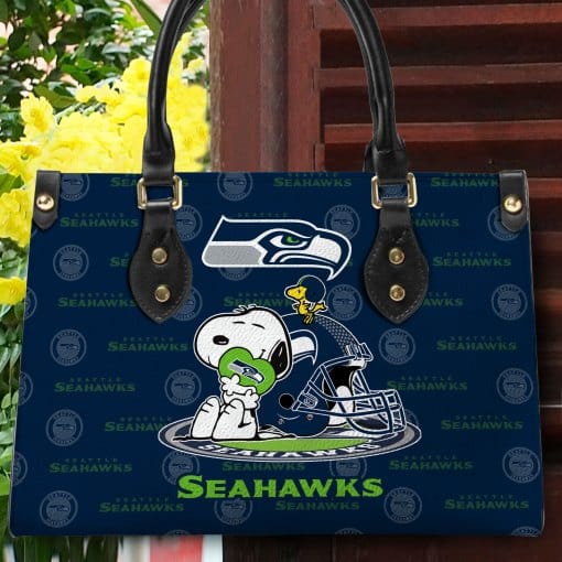 Seattle Seahawks Personalized Leather Hand Bag BB161