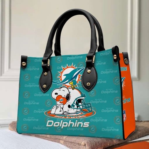 Miami Dolphins Personalized Leather Hand Bag BB152