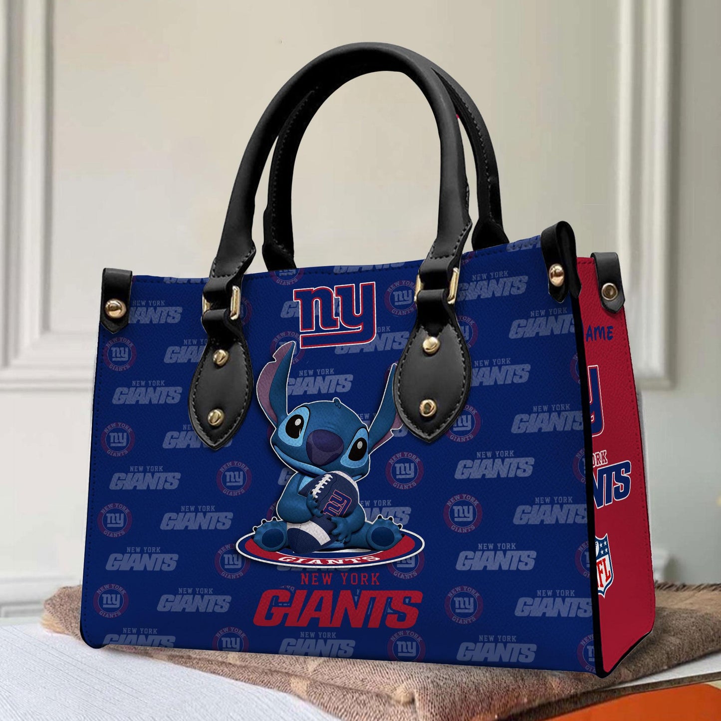 New York Giants Personalized Leather Hand Bag BB350