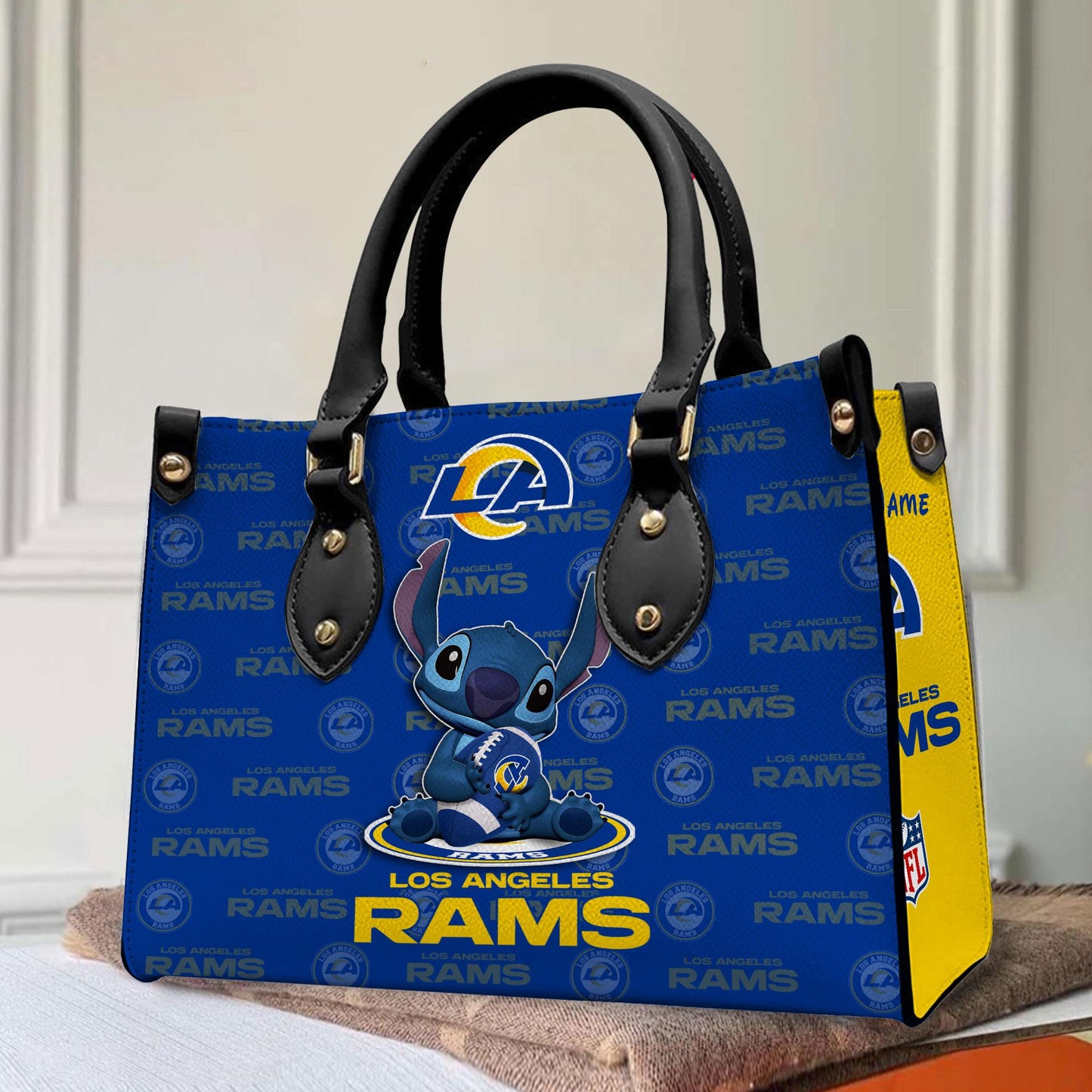 Los Angeles Rams Personalized Leather Hand Bag BB348