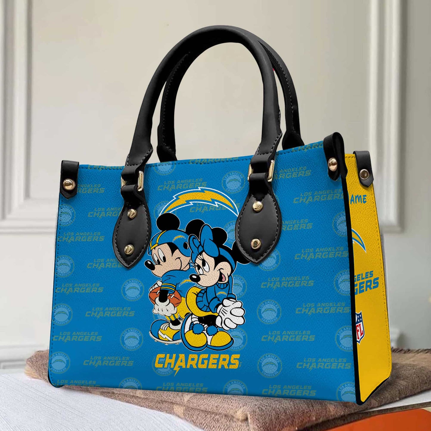 Los Angeles Chargers Personalized Leather Hand Bag BB97