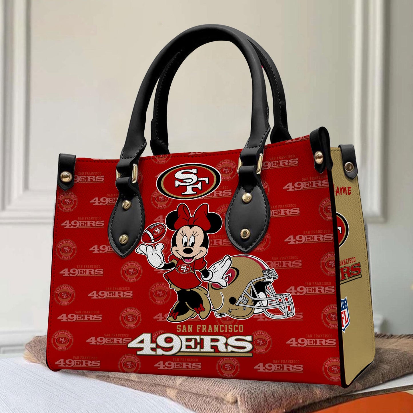 San Francisco 49ers Personalized Leather Hand Bag BB379