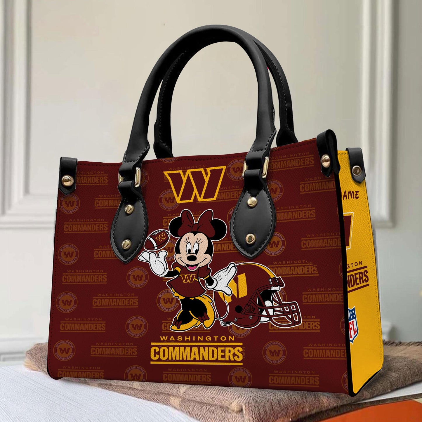 Washington Commanders Personalized Leather Hand Bag BB375
