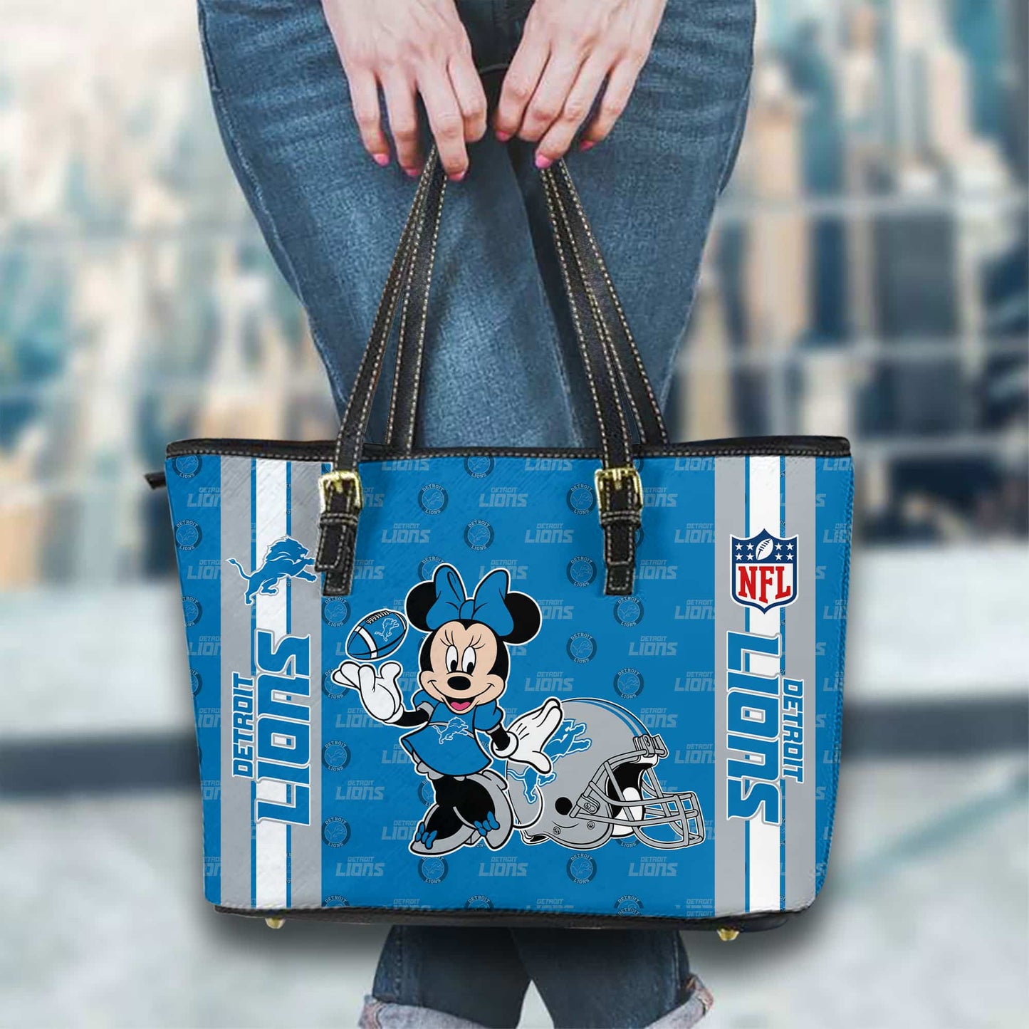 Detroit Lions Women Leather Tote Hand Bag BB21