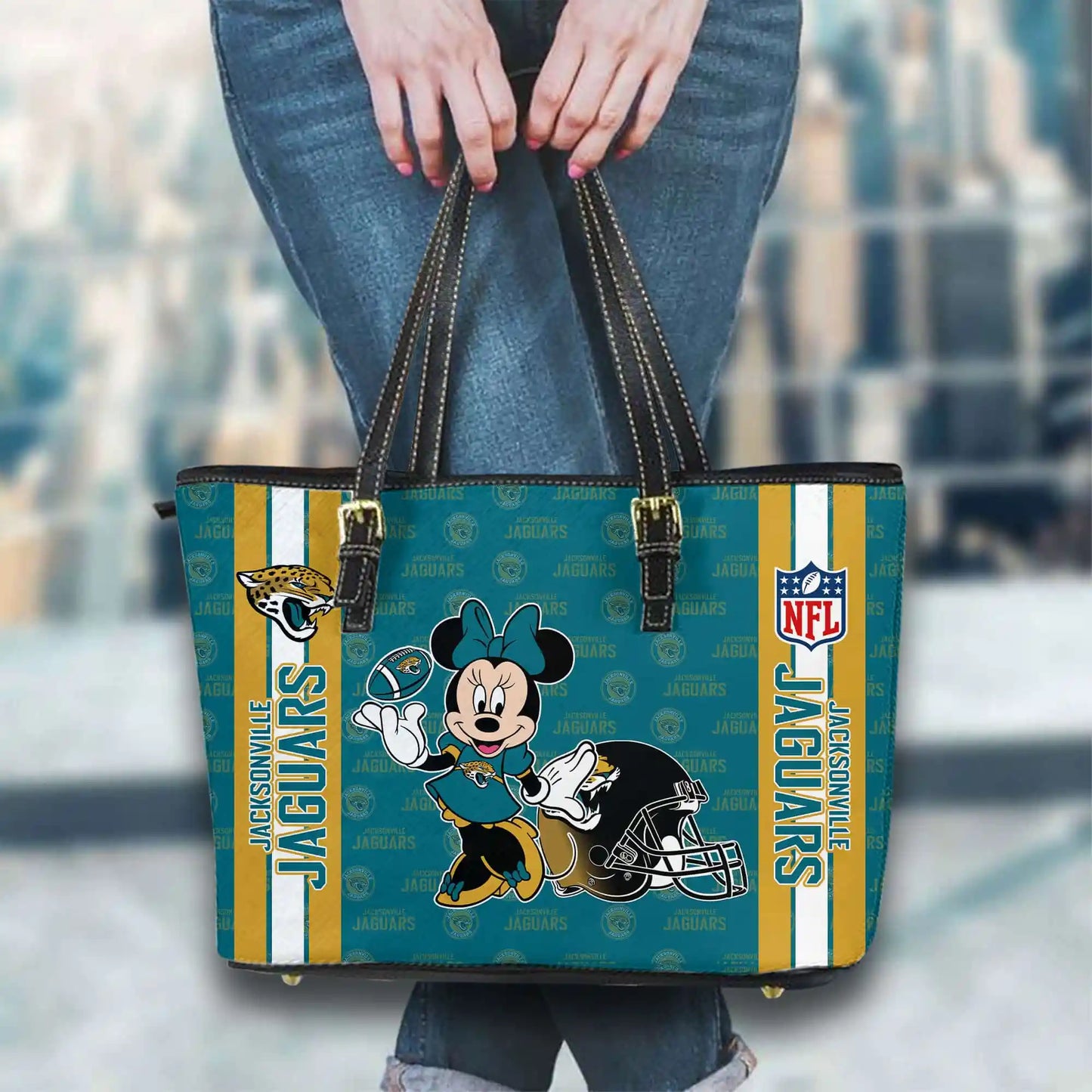 Jacksonville Jaguars Women Leather Tote Hand Bag BB25