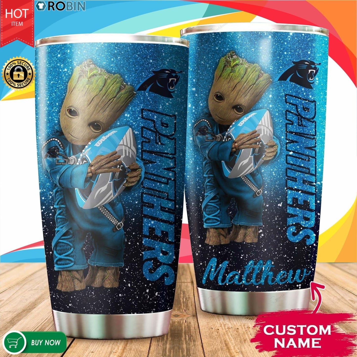 Carolina Panthers Personalized Tumbler BG499