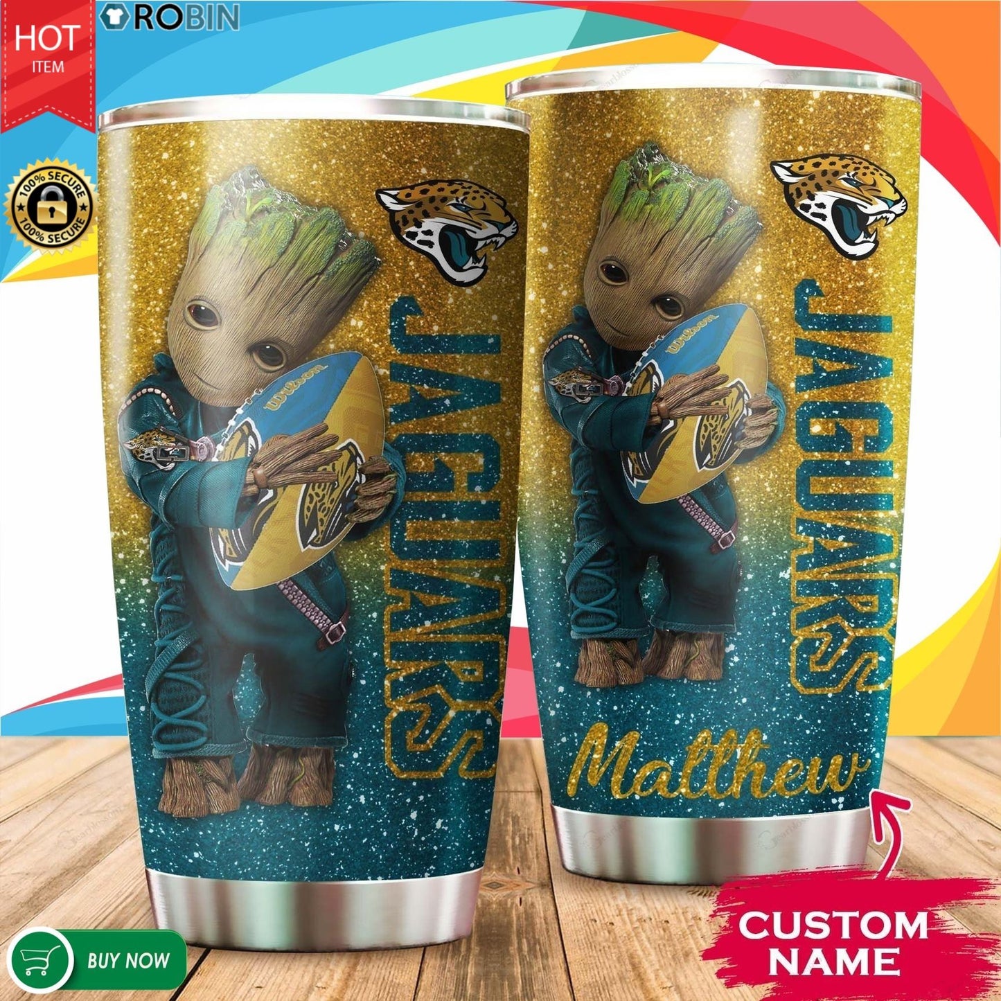 Jacksonville Jaguars Personalized Tumbler BG508