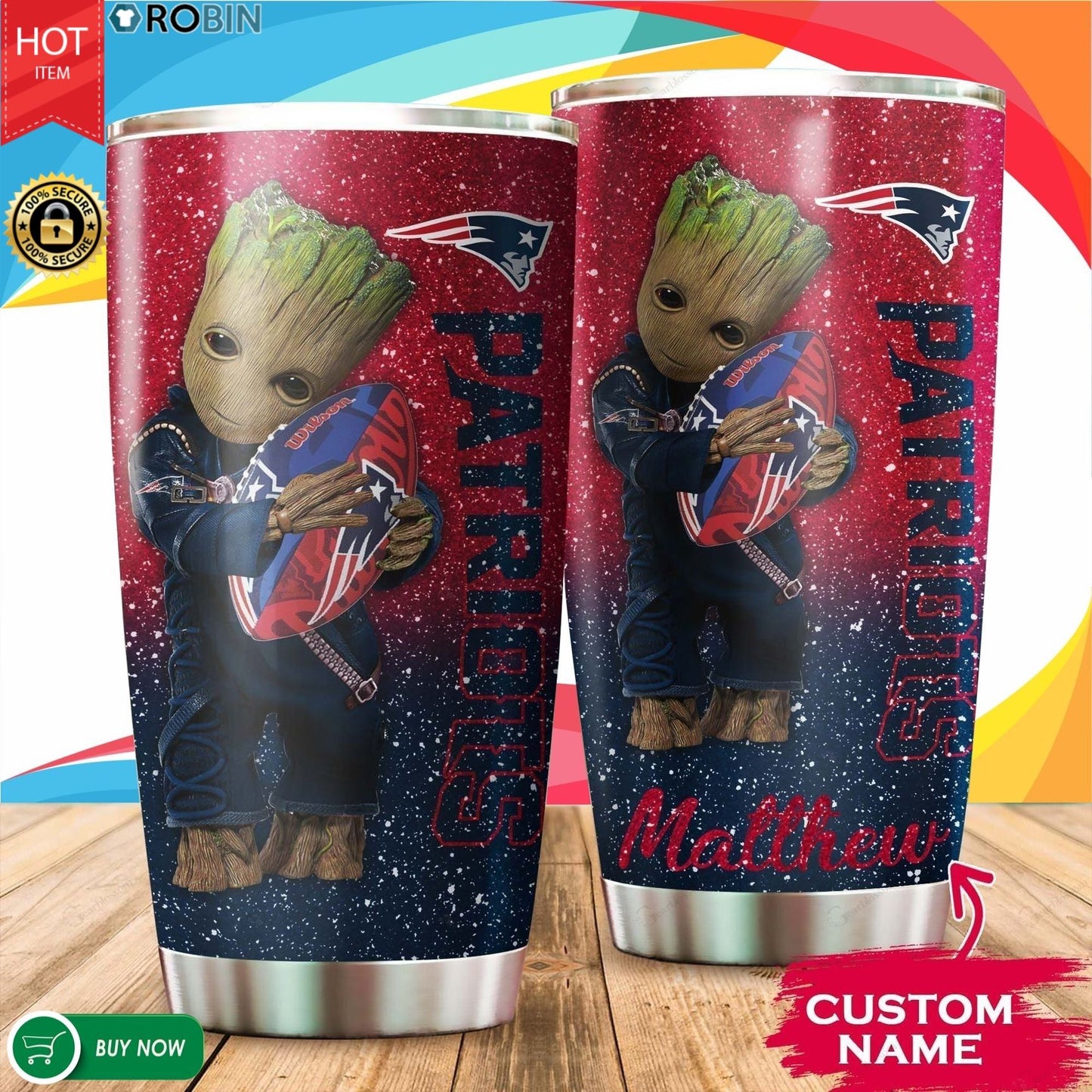 New England Patriots Personalized Tumbler BG513