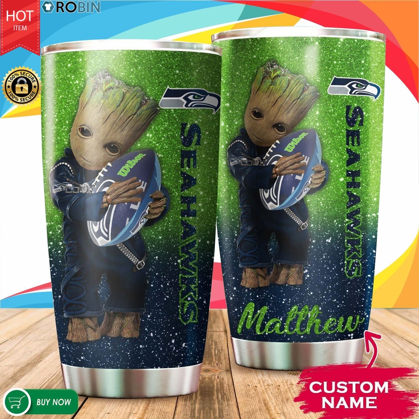 Seattle Seahawks Personalized Tumbler BG521