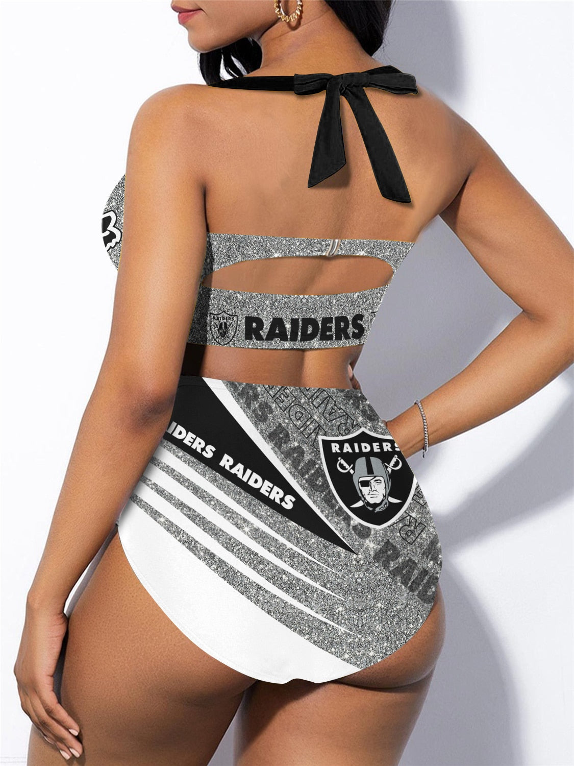 Las Vegas Raiders Sexy Print Bikini Swimsuit 221