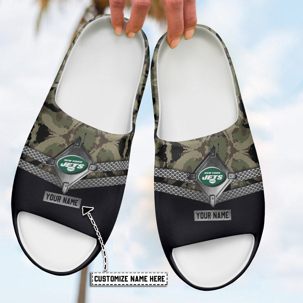 New York Jets Personalized Yeezy Slippers Shoes SPT041