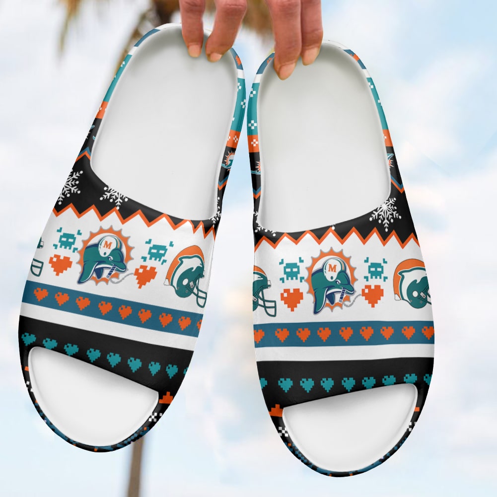 Miami Dolphins Yeezy Slippers Shoes SPT063