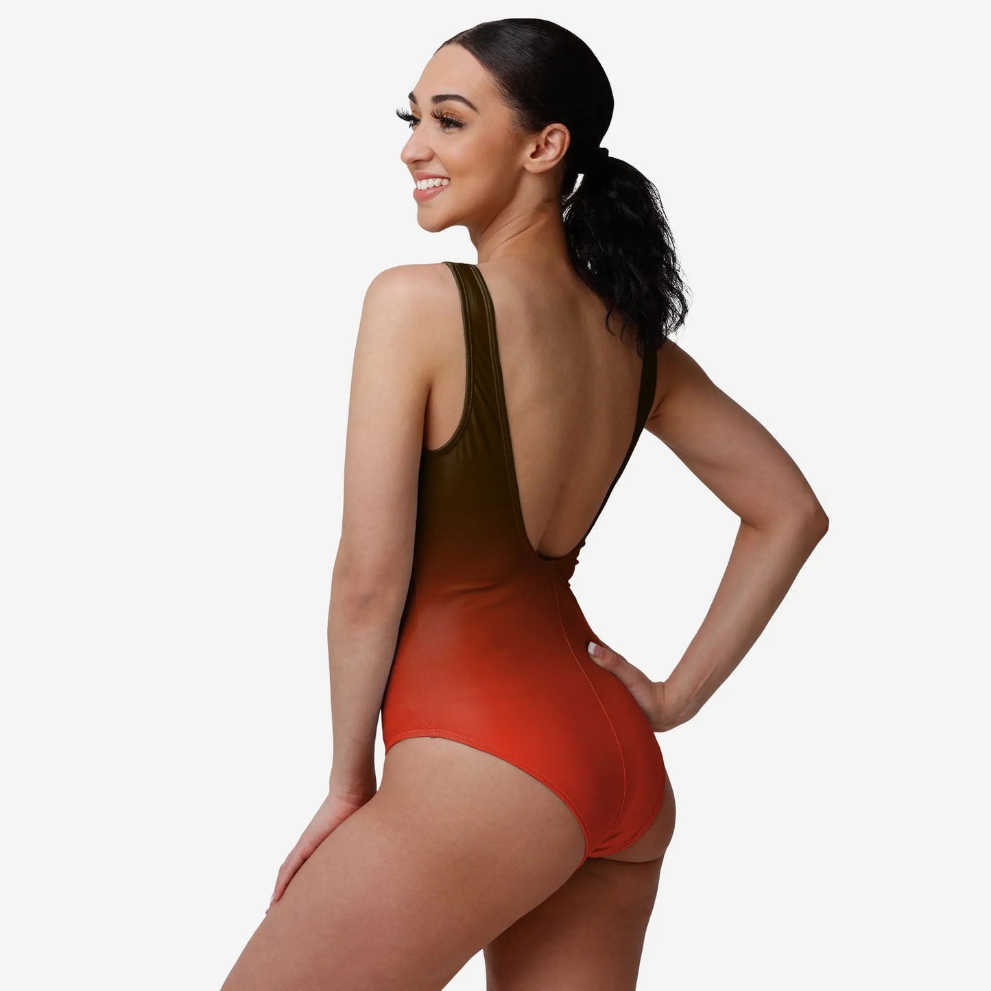 Cleveland Browns Women Gametime Gradient Summer One Piece Bathing Suit AZBTOPBS000005
