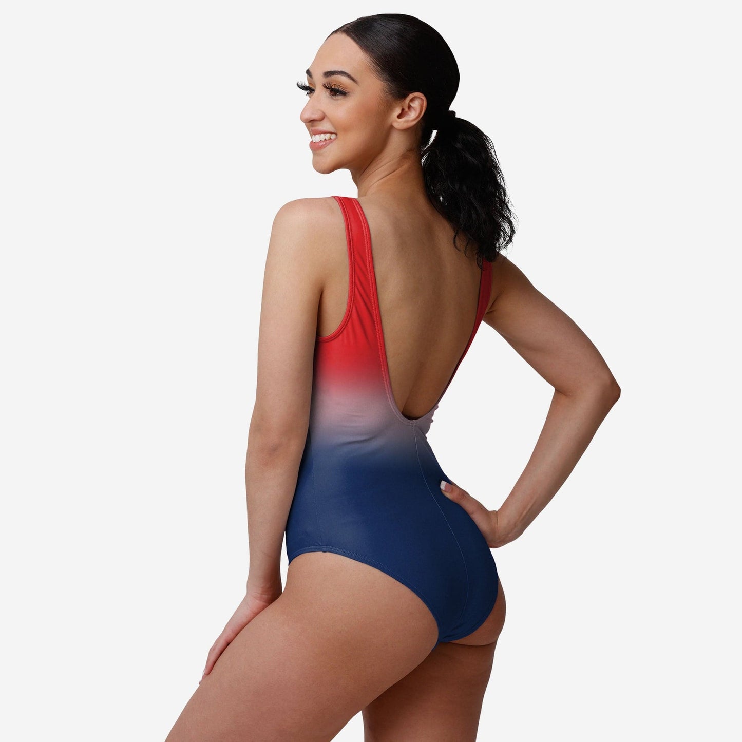 New England Patriots Women Gametime Gradient Summer One Piece Bathing Suit AZBTOPBS000012