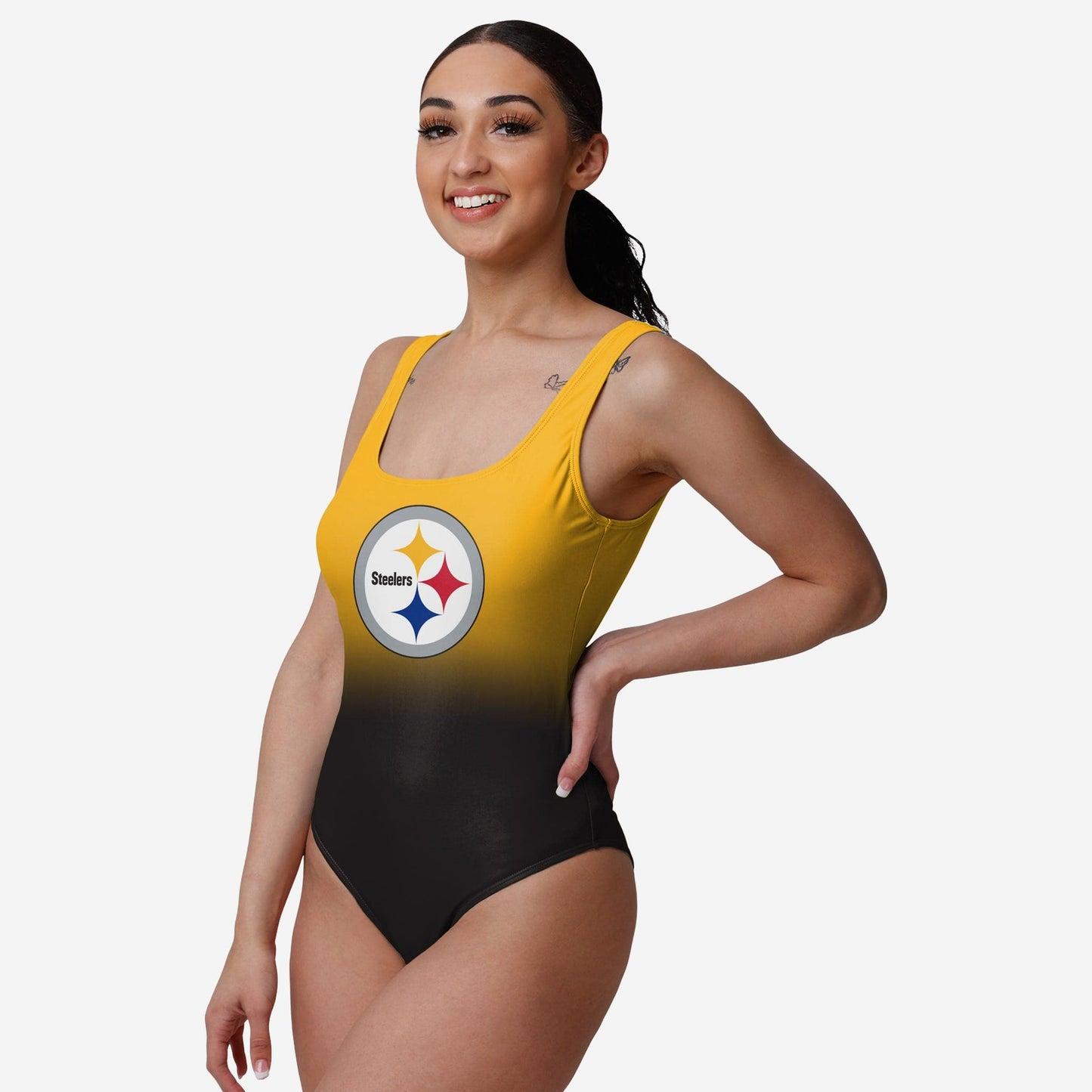 Pittsburgh Steelers Women Gametime Gradient Summer One Piece Bathing Suit AZBTOPBS000001