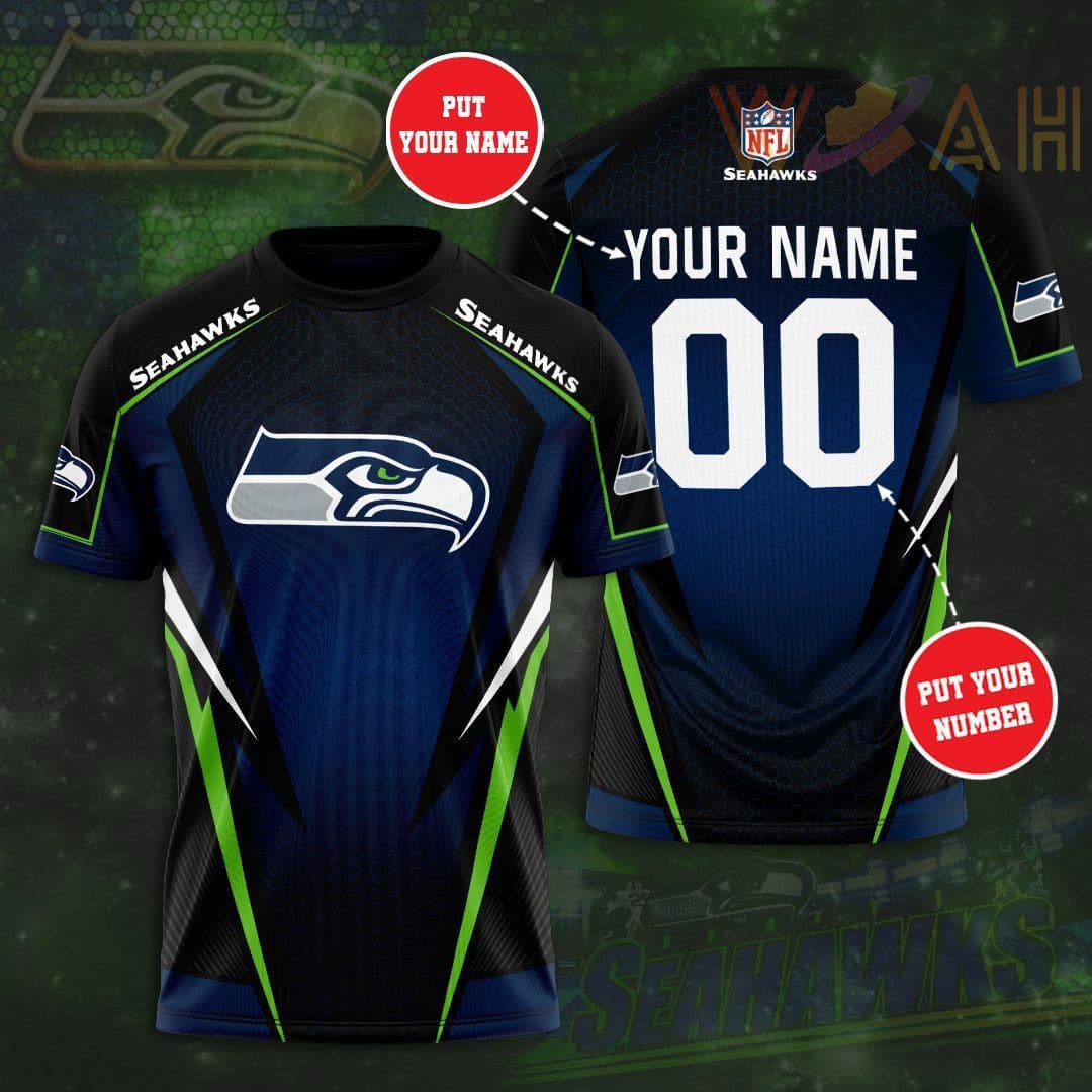 Seattle Seahawks Personalized 3D T-shirt BG403