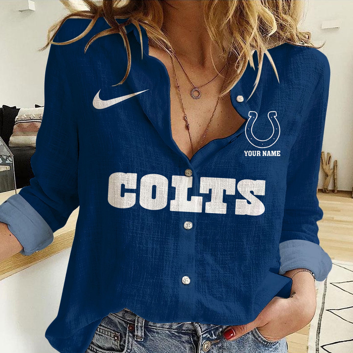 Indianapolis Colts Personalized Woman Shirt AZBTLWS000025