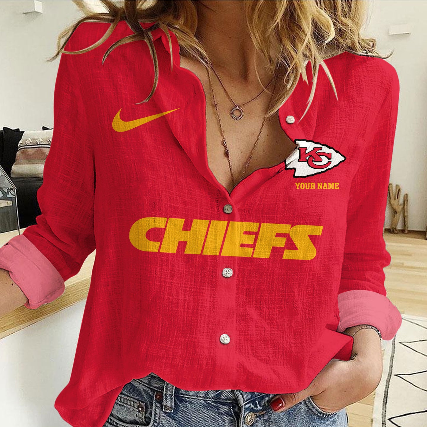 Kansas City Chiefs Personalized Woman Shirt AZBTLWS000028