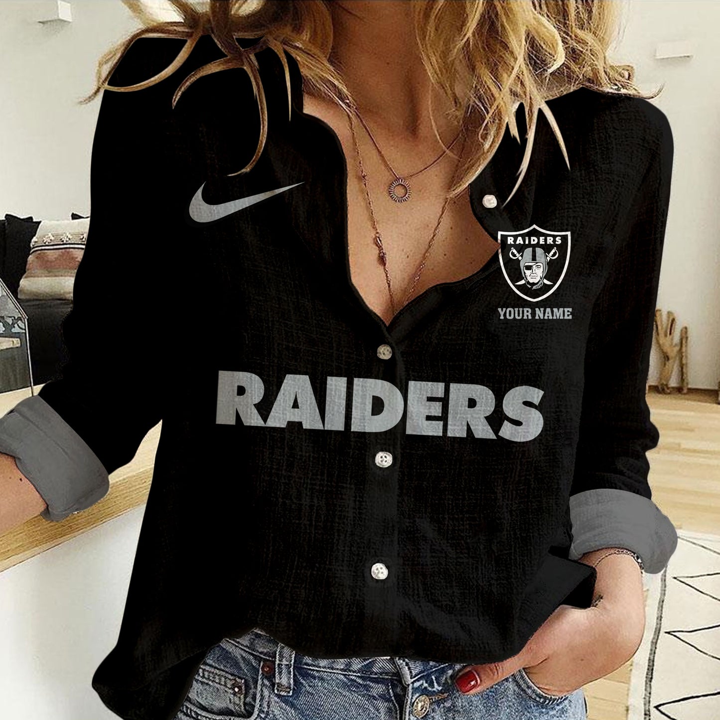Las Vegas Raiders Personalized Woman Shirt AZBTLWS000008