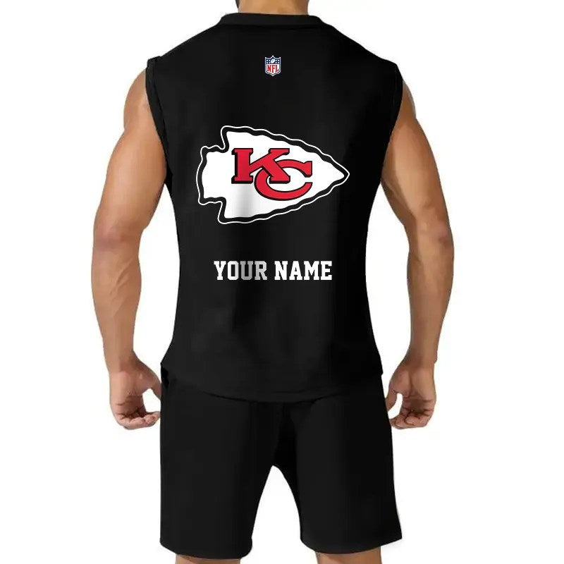 Kansas City Chiefs Combo Men Jersey Tank Top and Shorts AZICOTATTMS00009