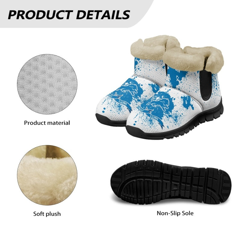 Detroit Lions Comfy Winter Snow Boots AZDDWSB000104