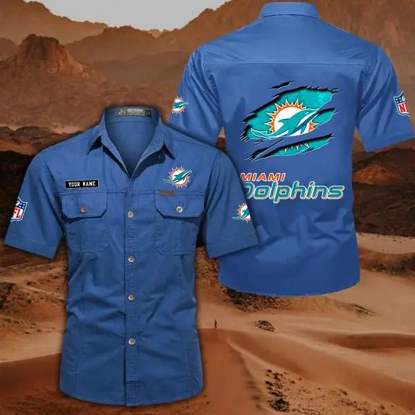 Miami Dolphins Men’s Short Sleeve Cargo Shirts New 2025 AZBT2DCGS000020