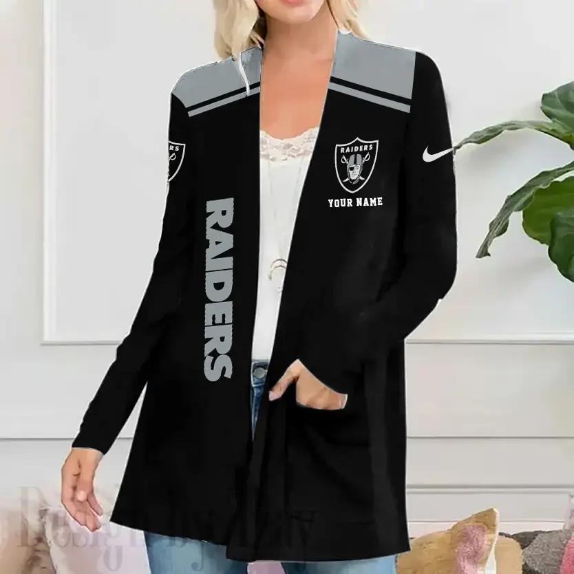 Las Vegas Raiders Women Patch Pocket Cardigan BT103