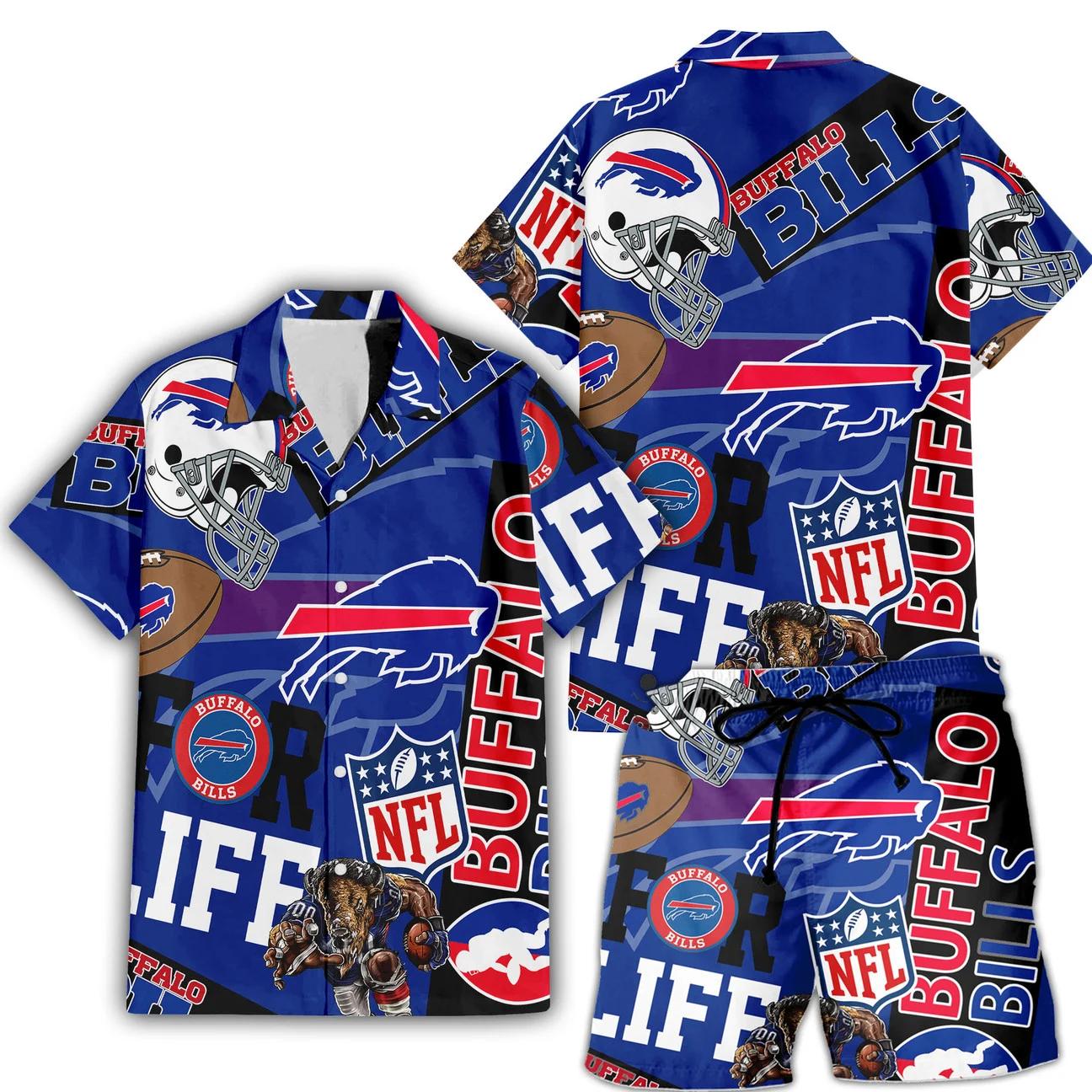 Buffalo Bills Custom Limited Edition For Life Hawaiian Shirt and Shorts AZHAHWSS000255