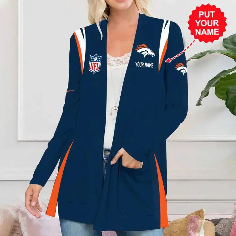 Denver Broncos Women Patch Pocket Cardigan BT057