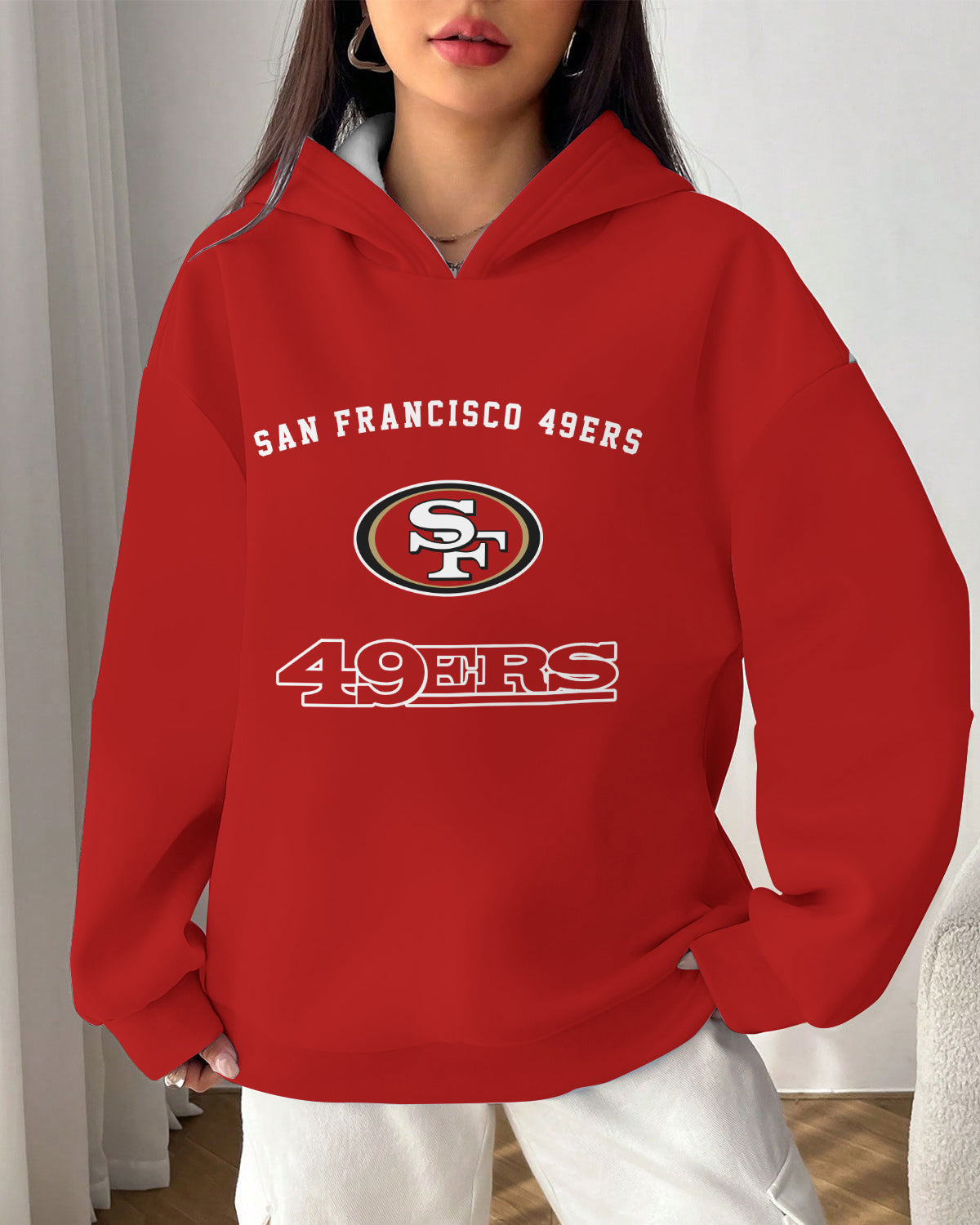San Francisco 49ers Printed Hooded Pocket Pullover Hoodie AZBTPH000068