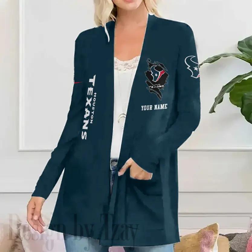 Houston Texans Women Patch Pocket Cardigan BT078
