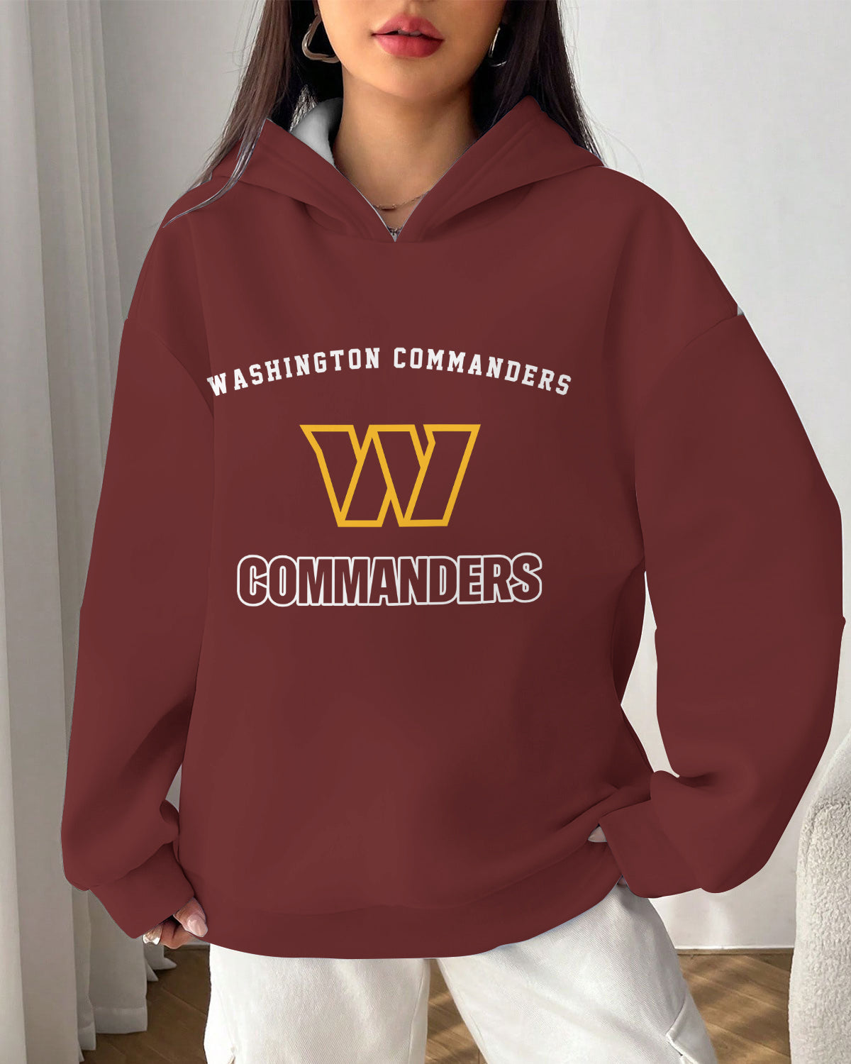 Washington Commanders Printed Hooded Pocket Pullover Hoodie AZBTPH000065