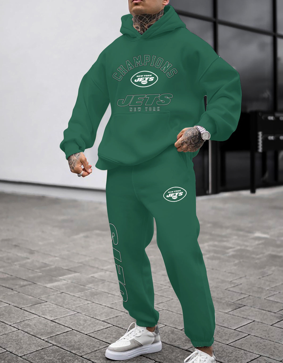 New York Jets Combo Pullover Hoodie And Sweatpants AZBTPHSP000462