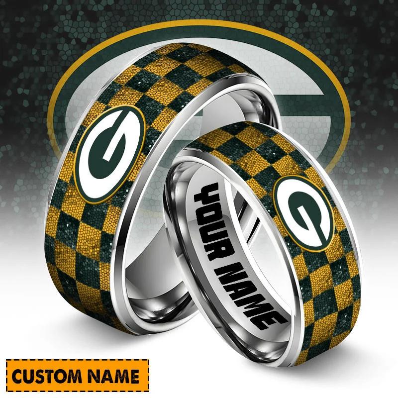 Green Bay Packers Special Stainless Ring Custom Name AZBTSR000004