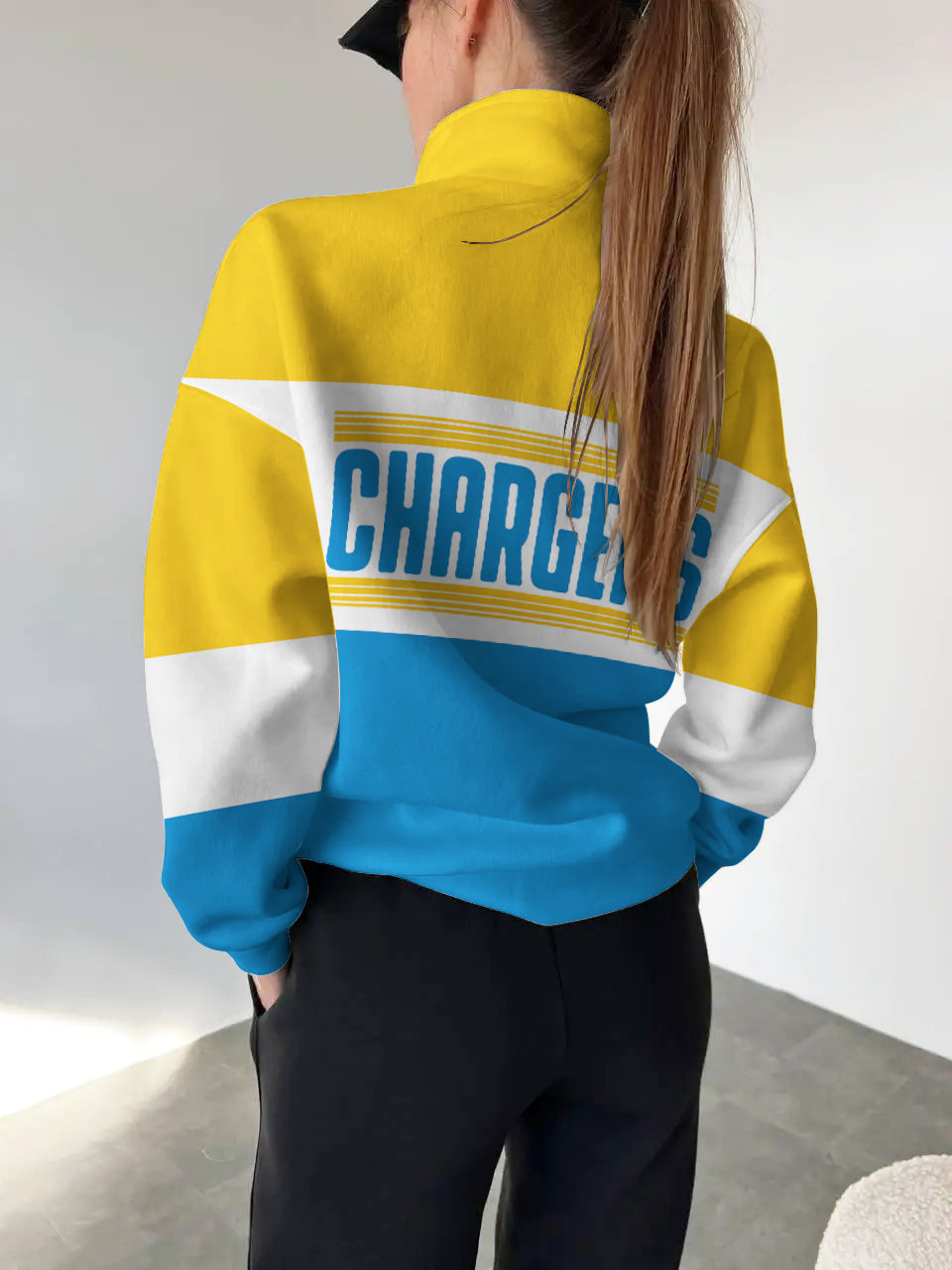 Los Angeles Chargers Casual Colorful Stand Collar Sweatshirt AZBTSCSW000471
