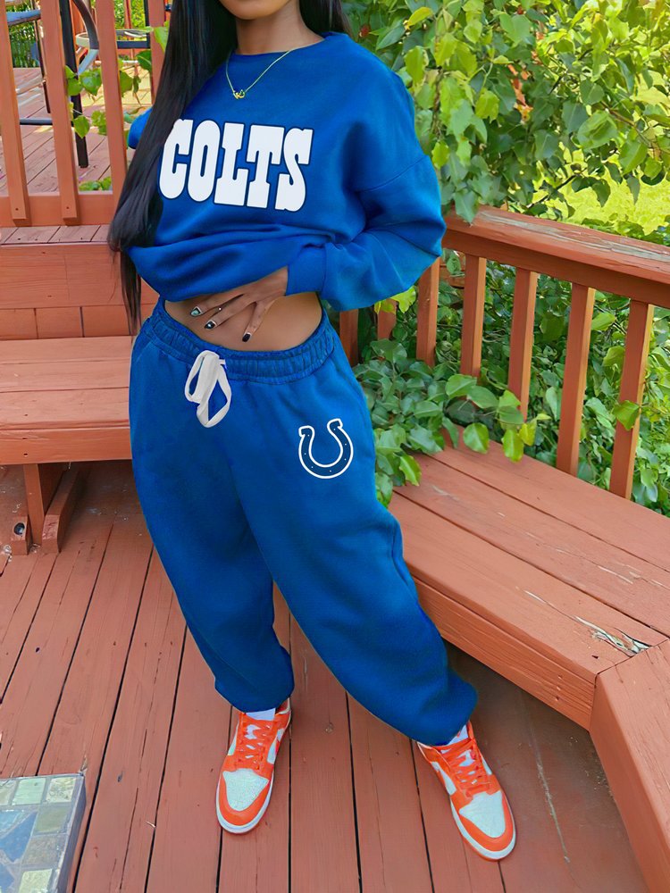 Indianapolis Colts Drop Shoulder Sweatshirt and Sweatpants AZBTDSS000014