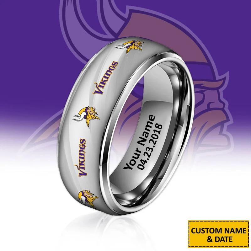 Minnesota Vikings Special Stainless Ring Custom Name AZBTSR000041
