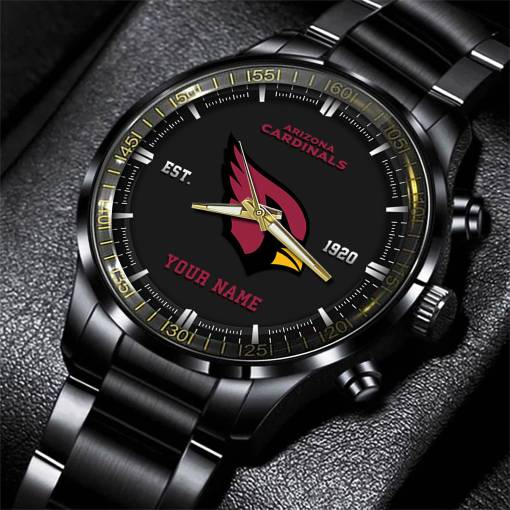 Arizona Cardinals Black Fashion Watch Gifts For Sport Fans AZWATCH055