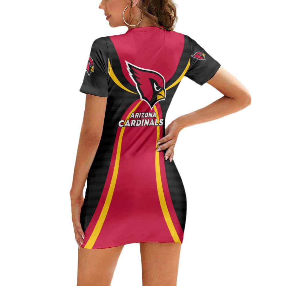 Arizona Cardinals Casual Short Sleeve Bodycon Mini Dress BG199