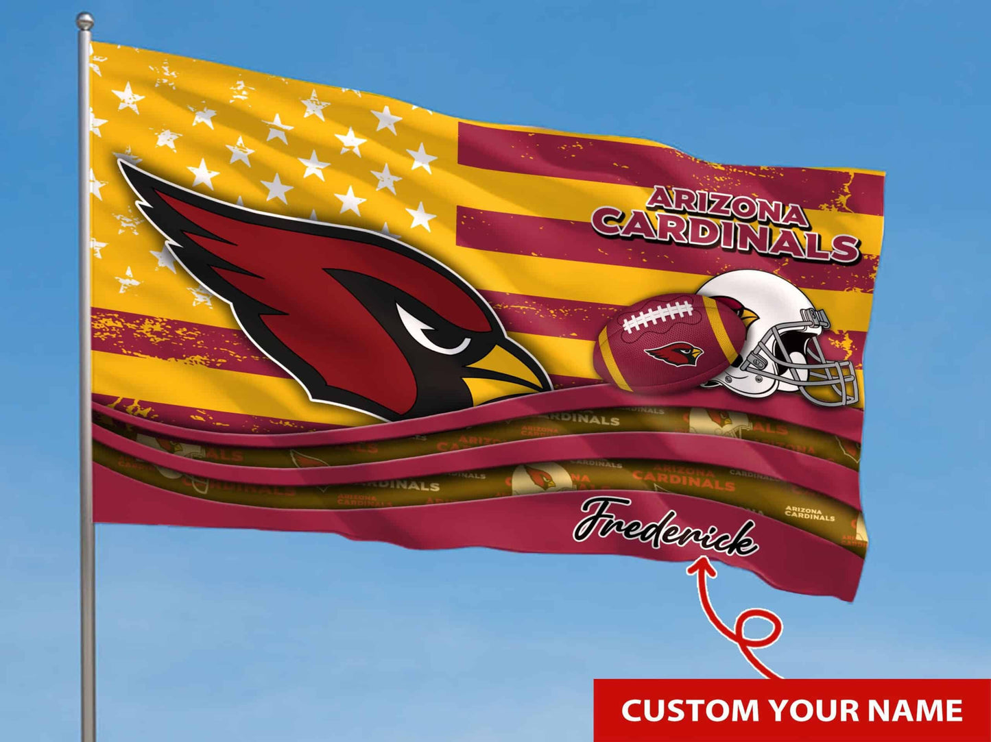 Arizona Cardinals Personalized Flag 01