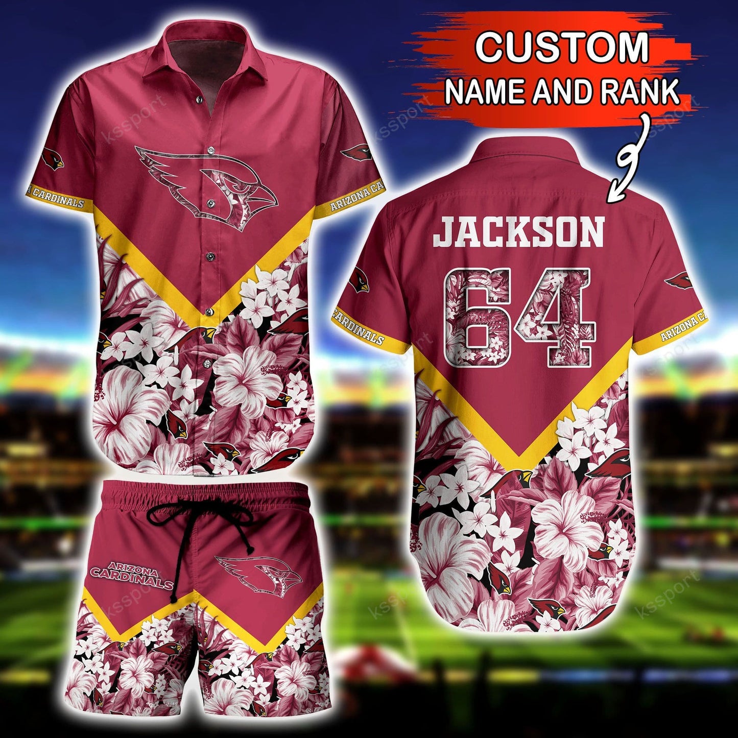 Arizona Cardinals Personalized Shirt and Shorts BG270